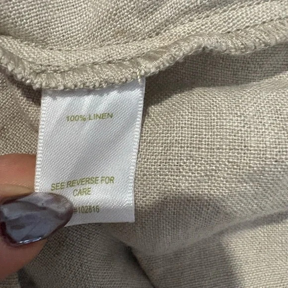 Garnet Hill 100% linen beige minimalist dress size 8 sleeveless - Picture 10 of 12